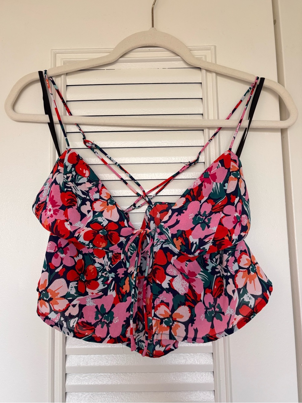 superdown Pink Multi Floral Satin Top